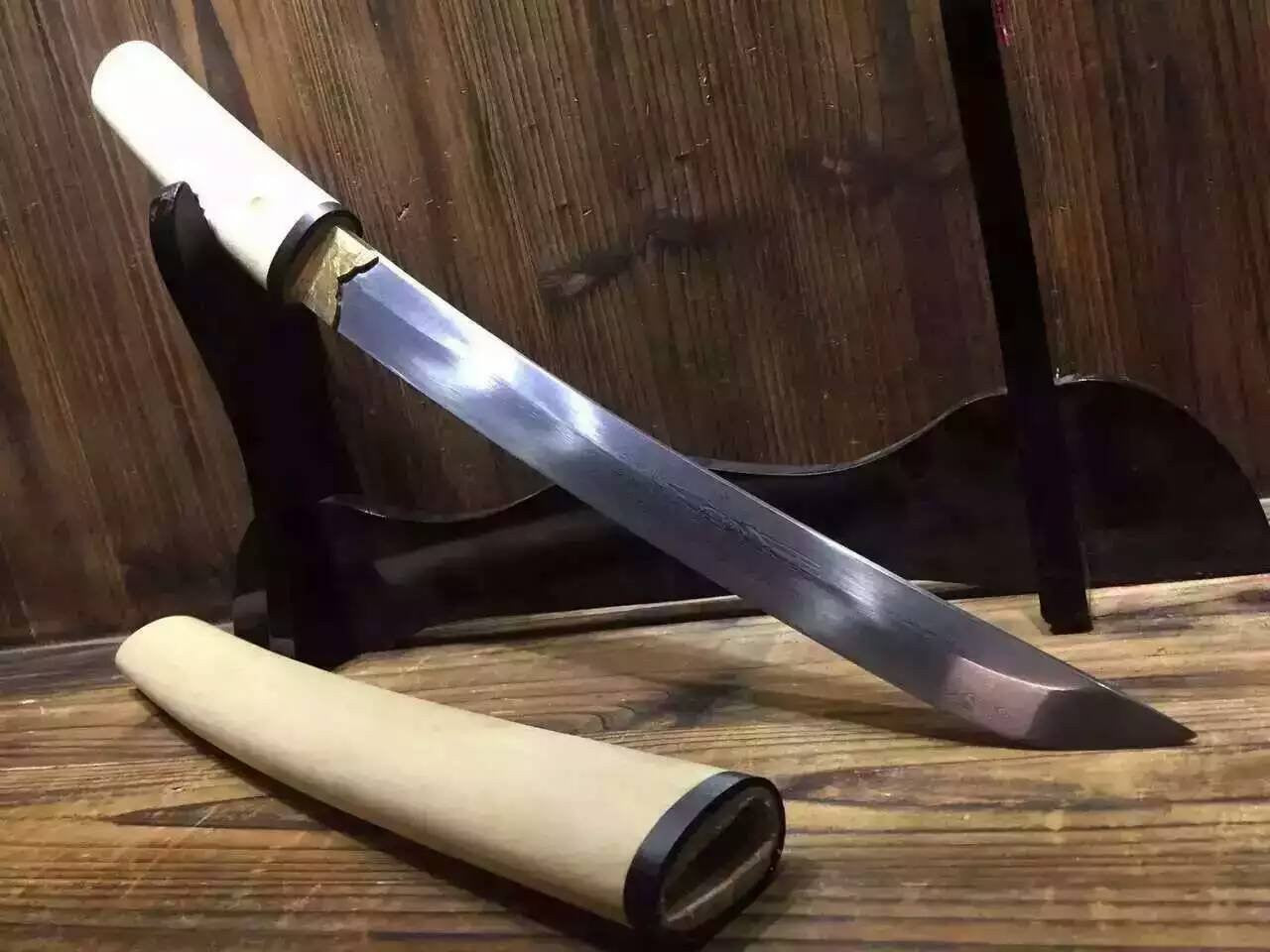 Wakizashi/Japanese sword/Damascus steel blade/Wood Scabbard/Length 20" - Chinese sword shop