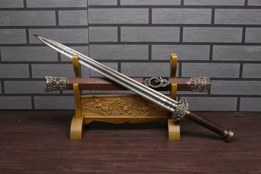 Longquan sword,High carbon steel etch blade,Rosewood scabbard - Chinese sword shop