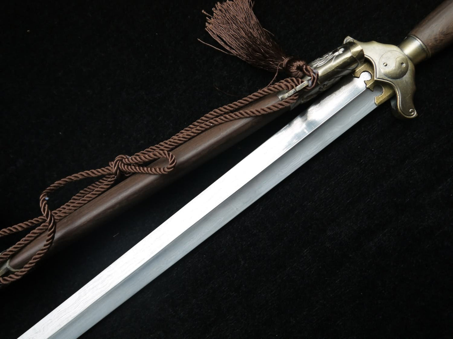 Tai chi Sword/Damascus steel blade/Rosewood scabbard/Alloy fittings - Chinese sword shop