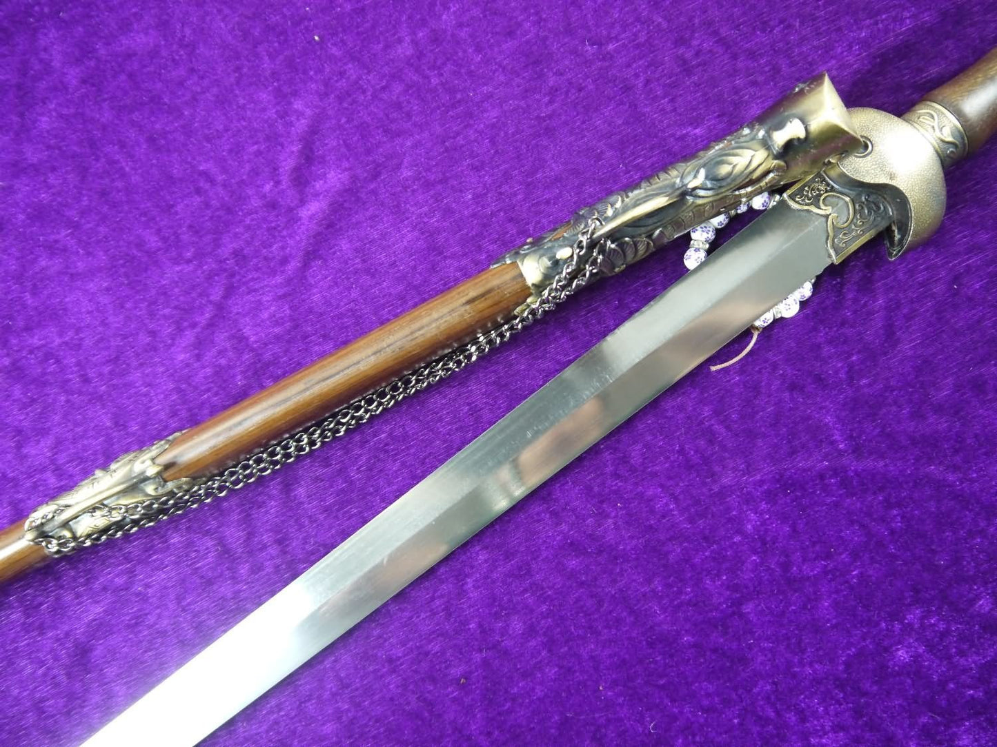 XUANWU Sword sale/Damascus steel blades/Rosewood scabbard/Alloy - Chinese sword shop