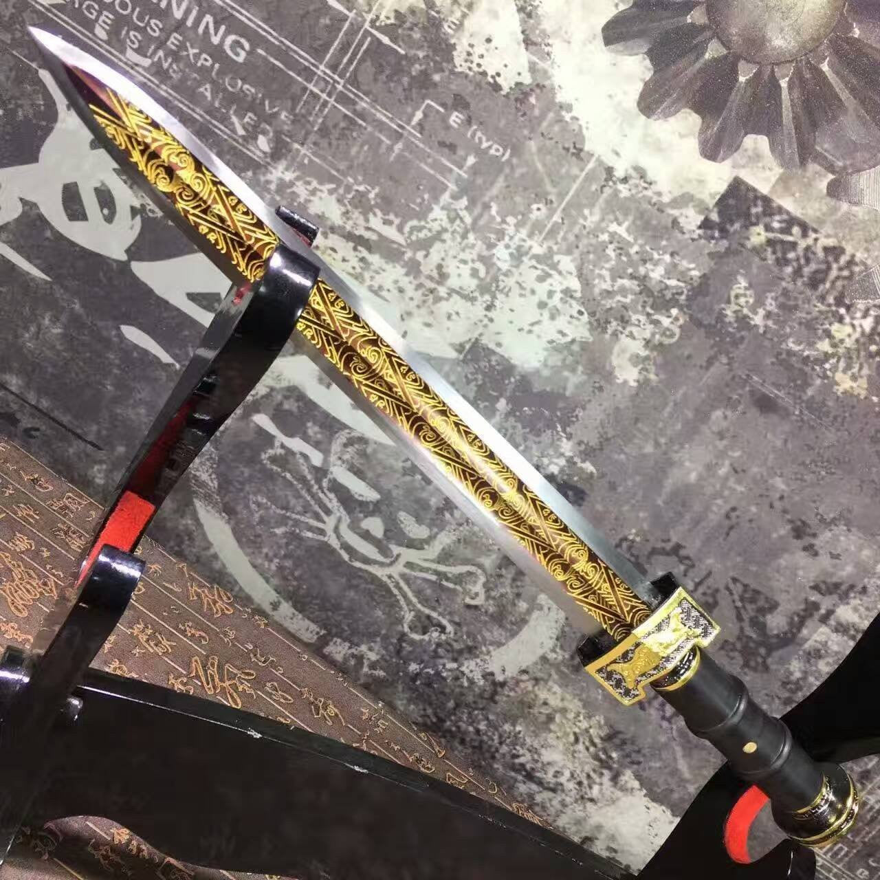 Dagger,duan jian,High carbon steel blade,Alloy fitting,Length 18" - Chinese sword shop