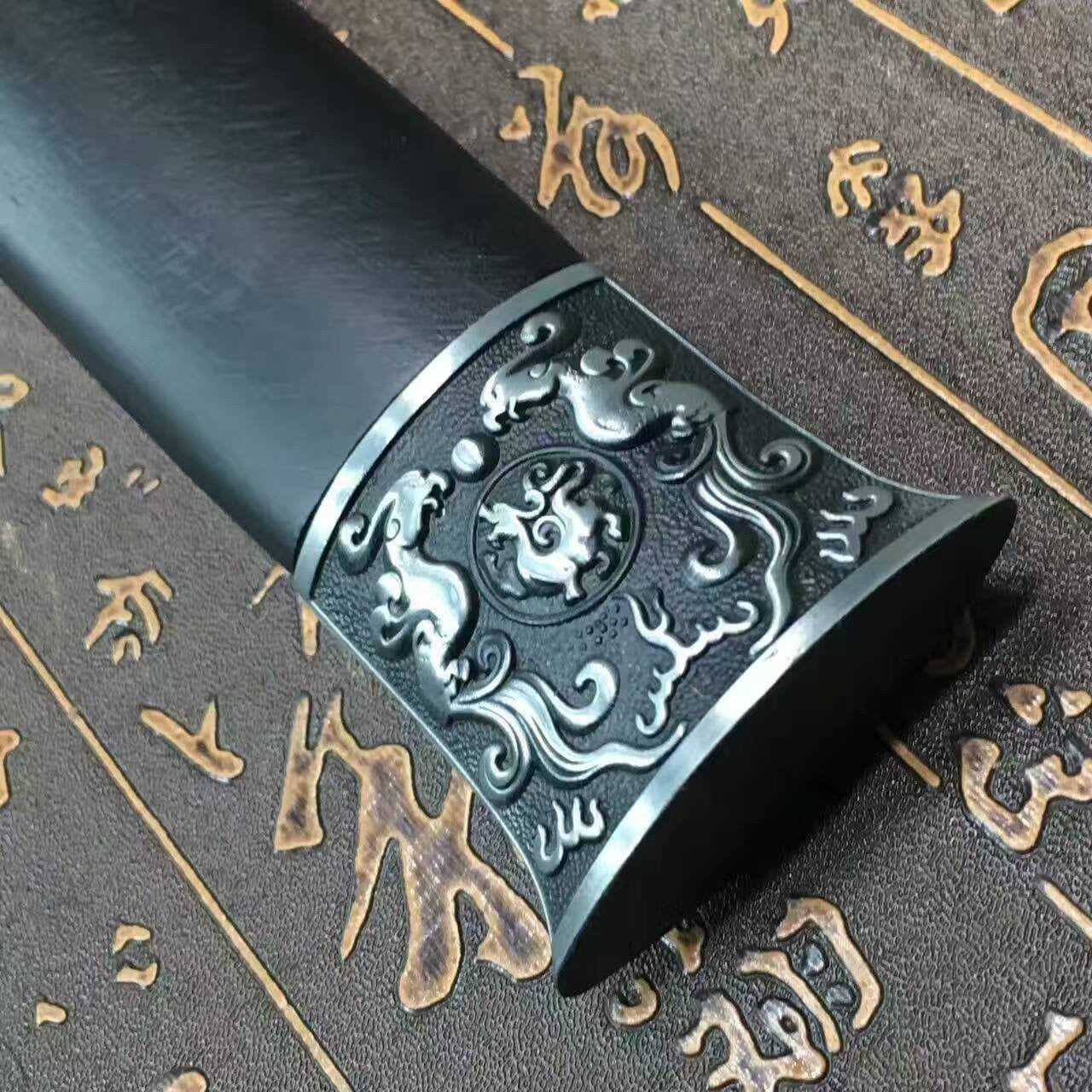Han jian/High carbon steel eight surface blade/Black wood/Alloy handle - Chinese sword shop