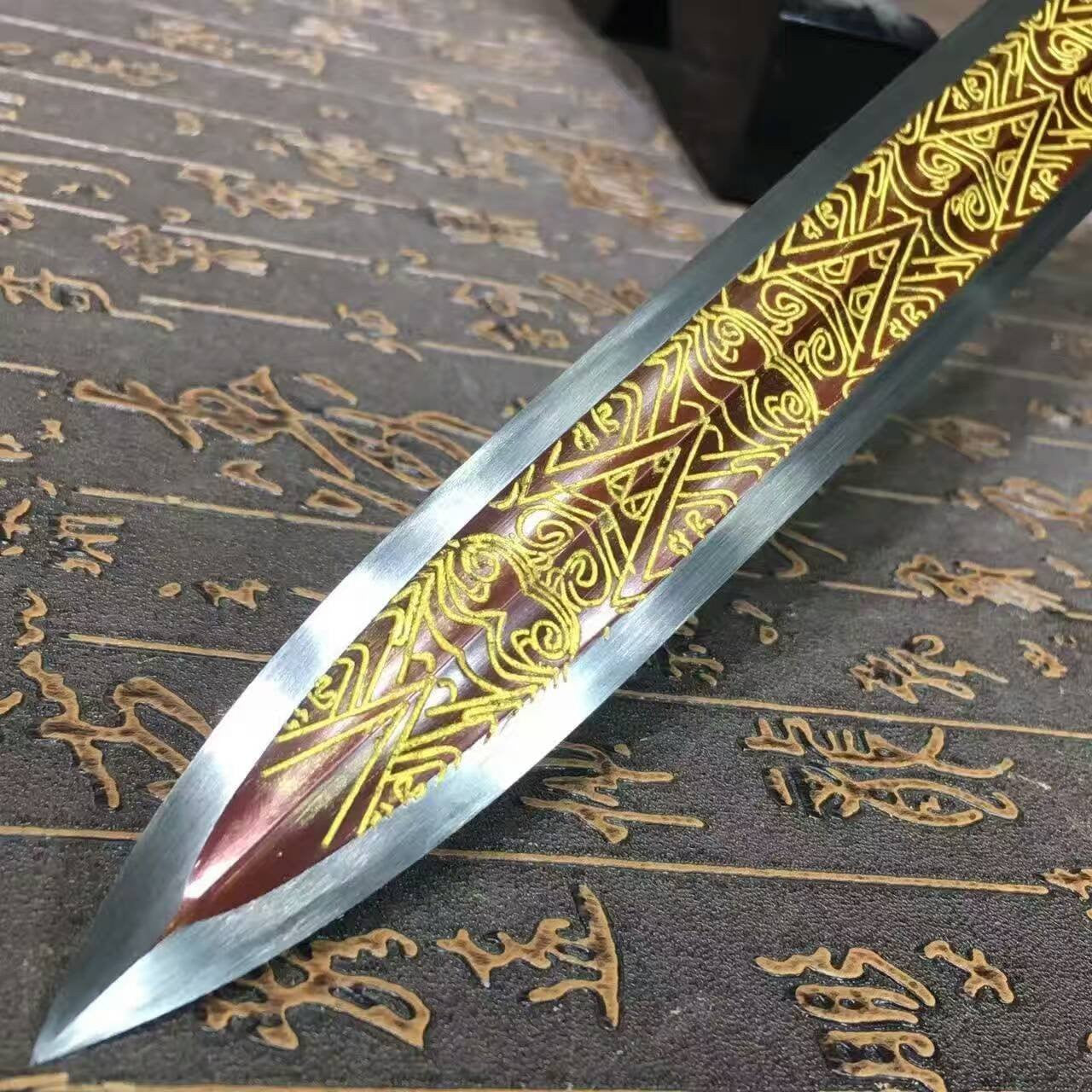 Dagger,duan jian,High carbon steel blade,Alloy fitting,Length 18" - Chinese sword shop