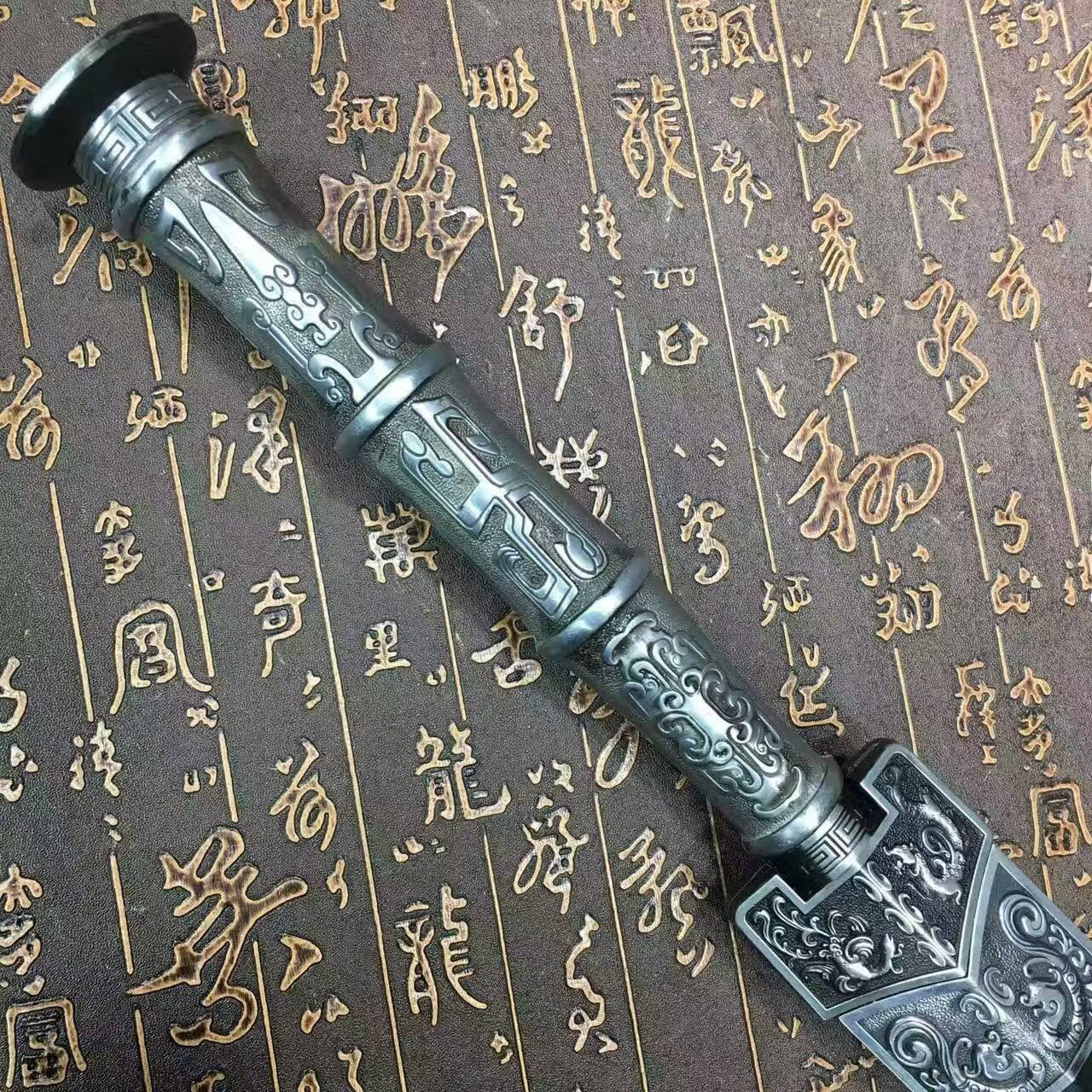 Han jian/High carbon steel eight surface blade/Black wood/Alloy handle - Chinese sword shop