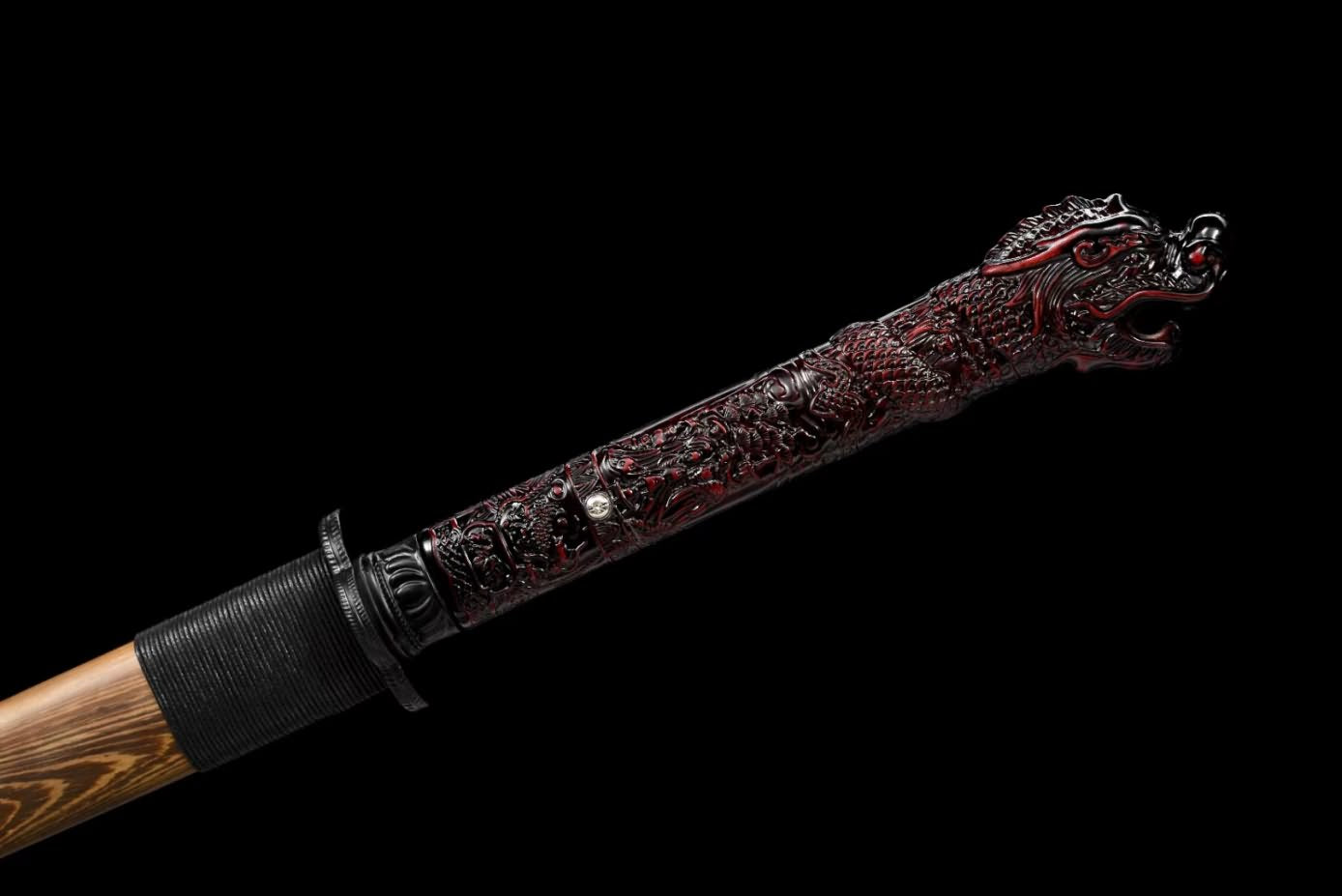 Horn Dao Swords High Carbon Steel Blade,Rosewood Scabbard,Dragon Handle,LOONGSWORD