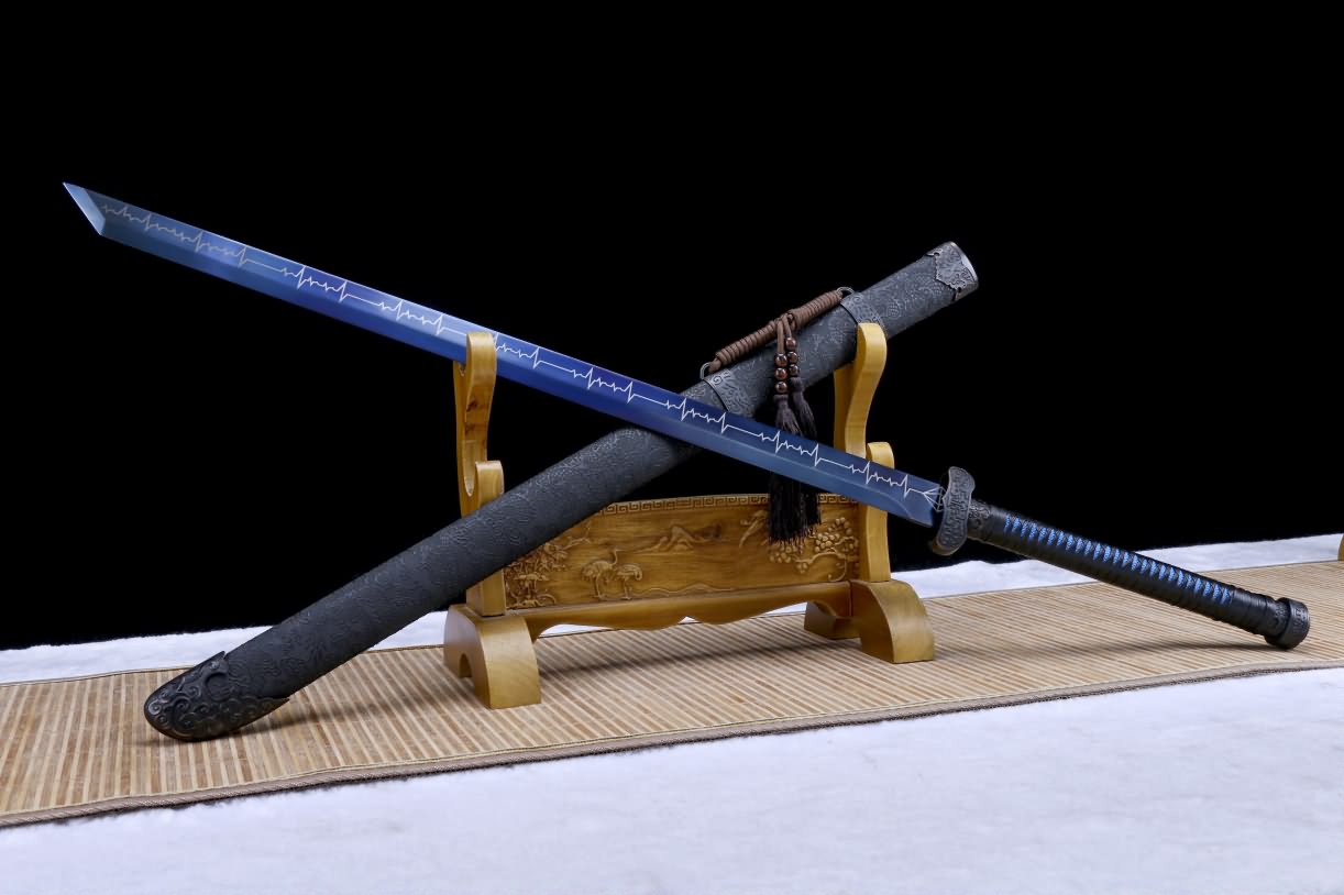 Black Gold Sword Real,High Carbon Steel Blue Blade,Chinese sword