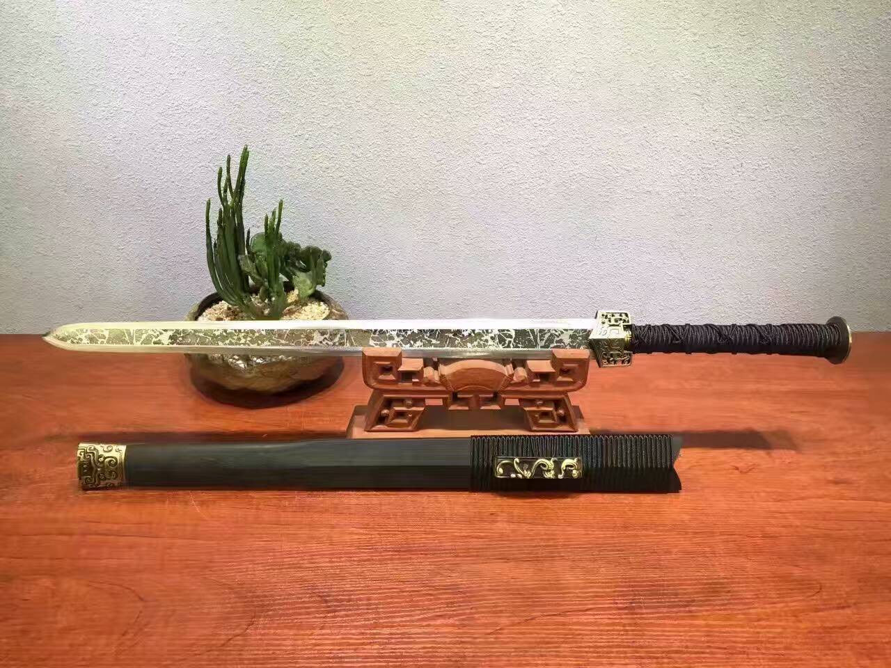 Chibi jian/High carbon steel blade/Black wood,Alloy fittings&Handmade art - Chinese sword shop