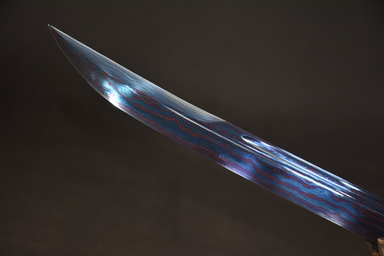 Qing dao sword,Damascus steel blue blade,Alloy fittings - Chinese sword shop