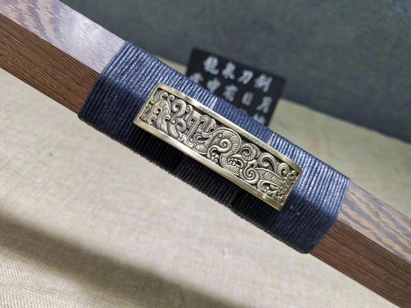 Han jian Swords,Handmade Art(Damascus Steel Blade,Brass Fittings) Heat Tempered,Full Tang,Chinese Sword - Chinese sword shop