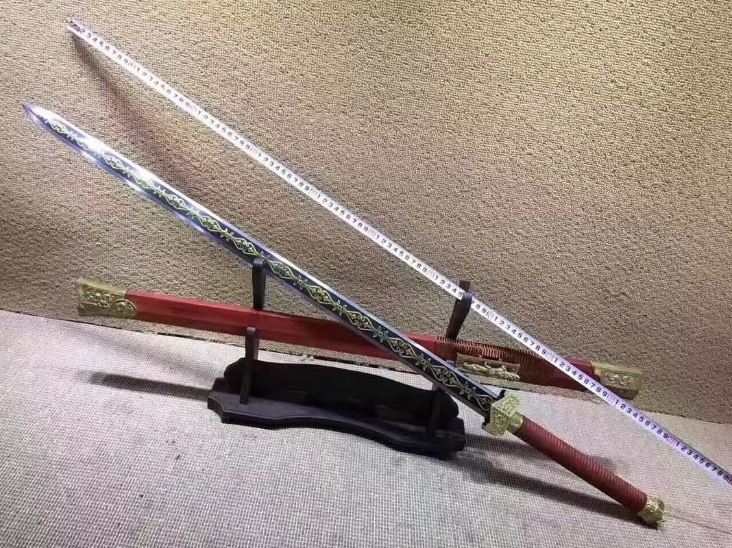 Han jian(High carbon steel blade,Redwood scabbard,Brass fittings)Full Tang - Chinese sword shop