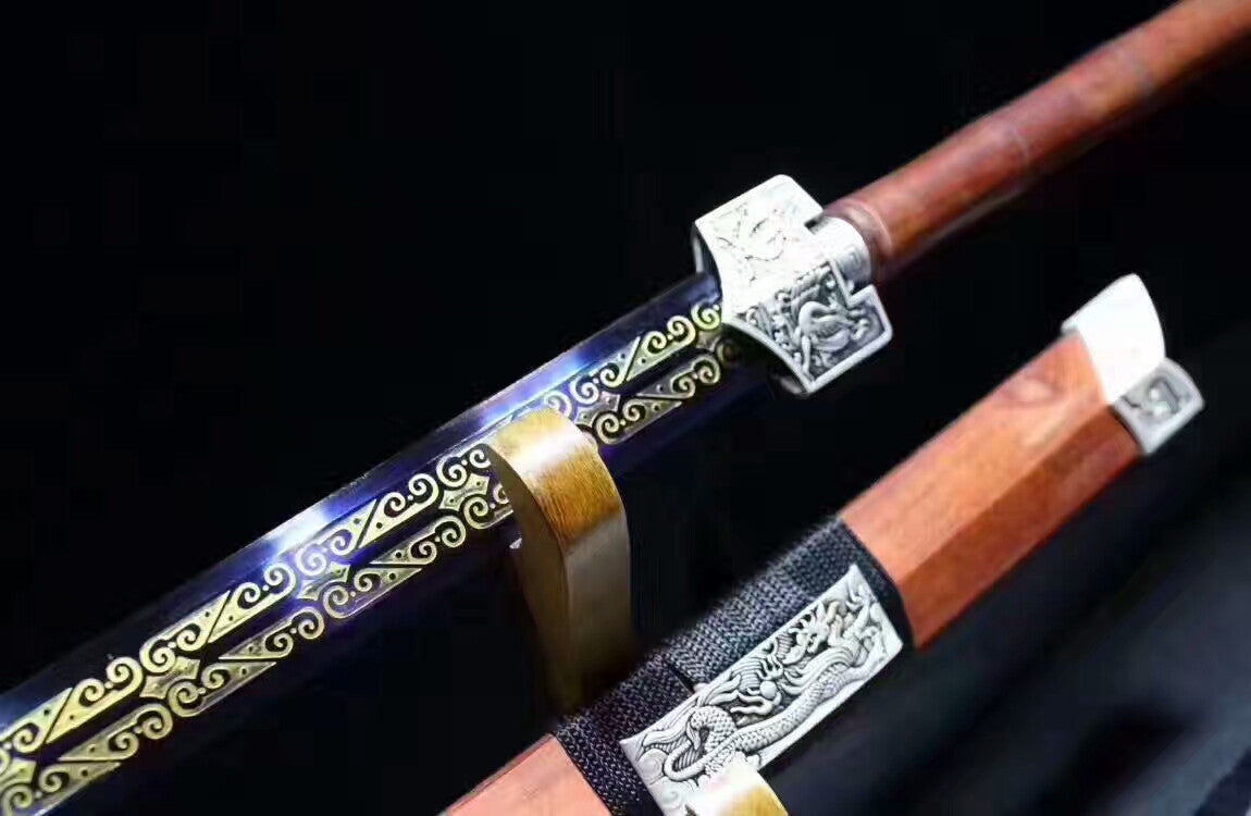 Han jian(High carbon steel blue blade,Redwood scabbard,Alloy)Length 41" - Chinese sword shop