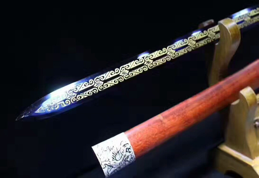 Han jian(High carbon steel blue blade,Redwood scabbard,Alloy)Length 41" - Chinese sword shop