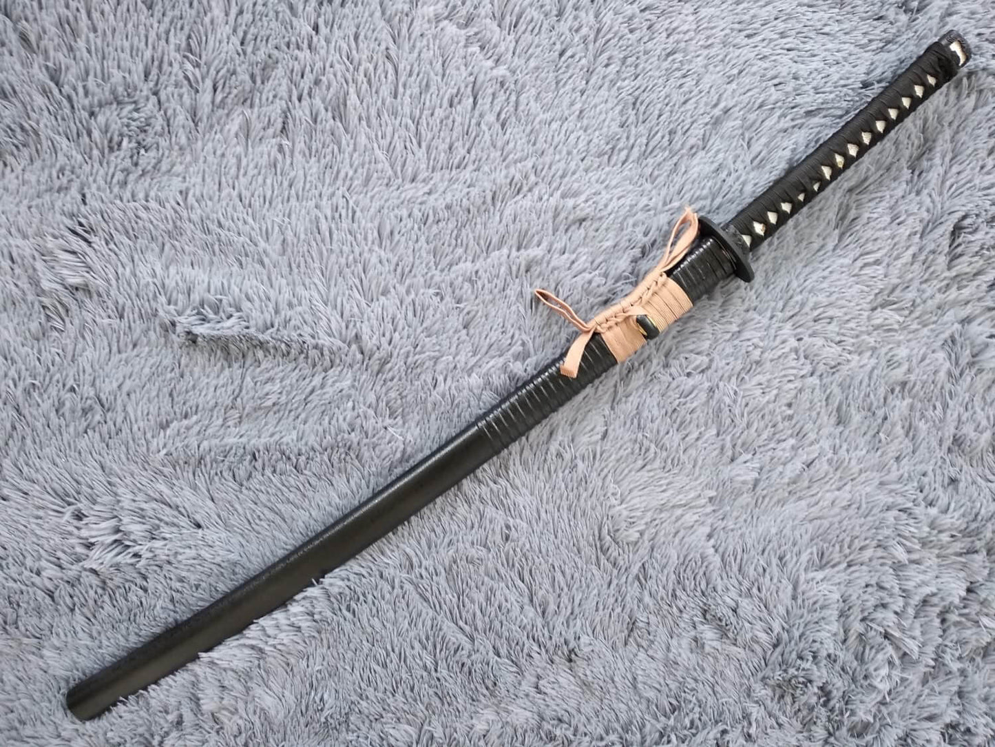 Katana/Hand Forged/carbon steel blade/Wood/Oriental cherry Tusba/Heat Tempered - Chinese sword shop