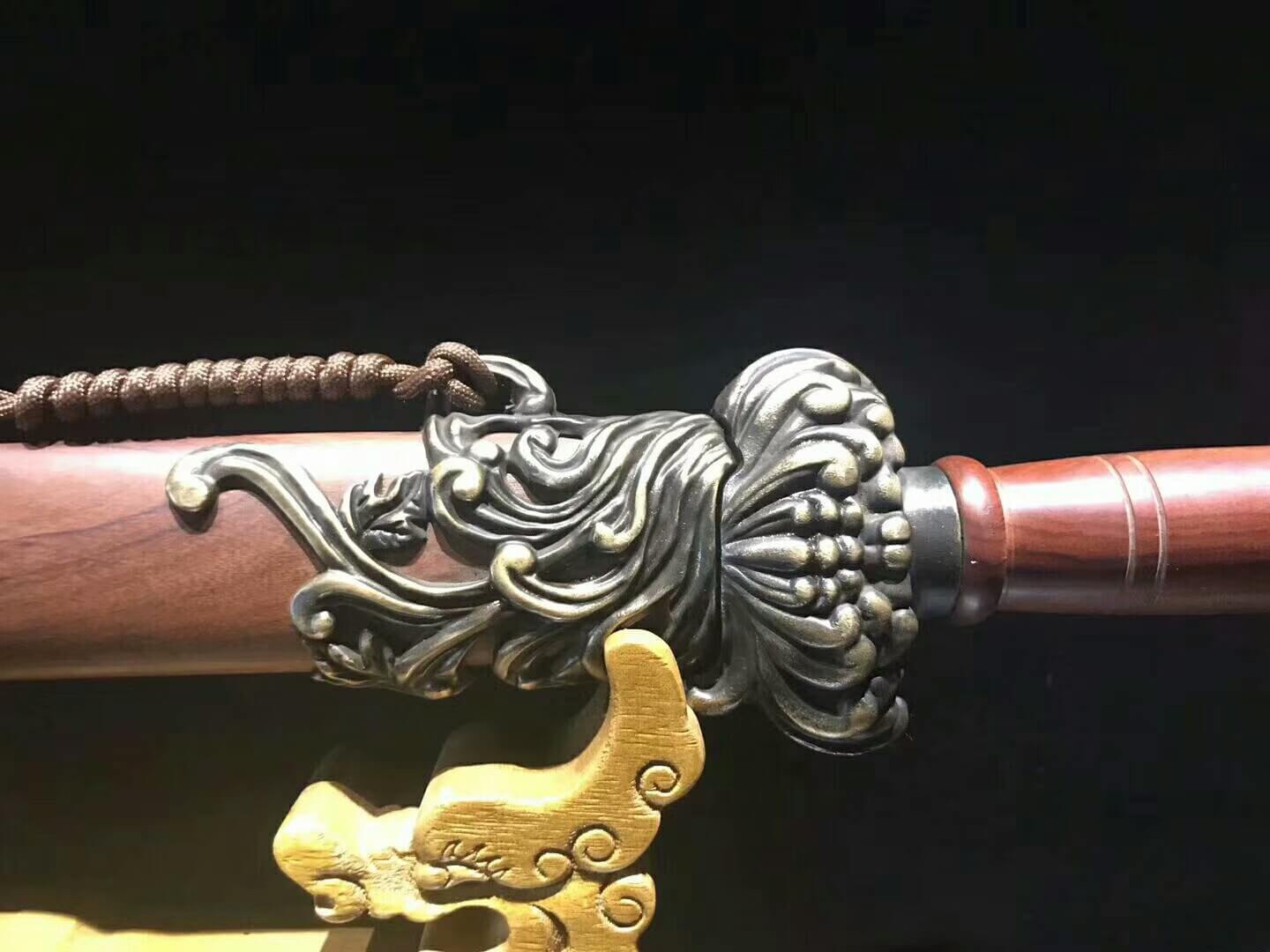 Gentleman Sword,Damascus steel bade,Rosewood scabbard,Brass - Chinese sword shop