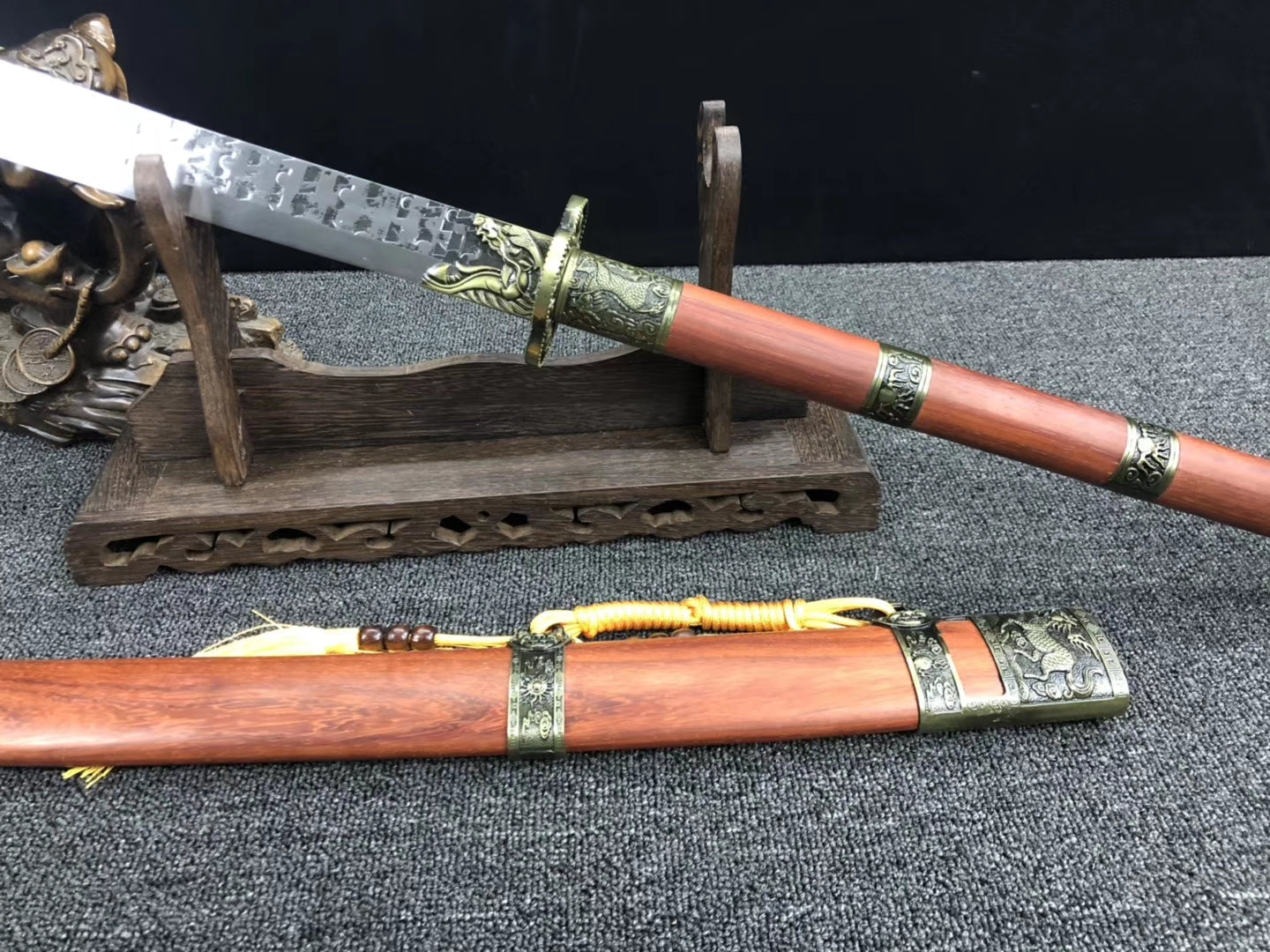 Kangxi sword,Broadsword,High carbon steel blade,Redwood scabbard - Chinese sword shop