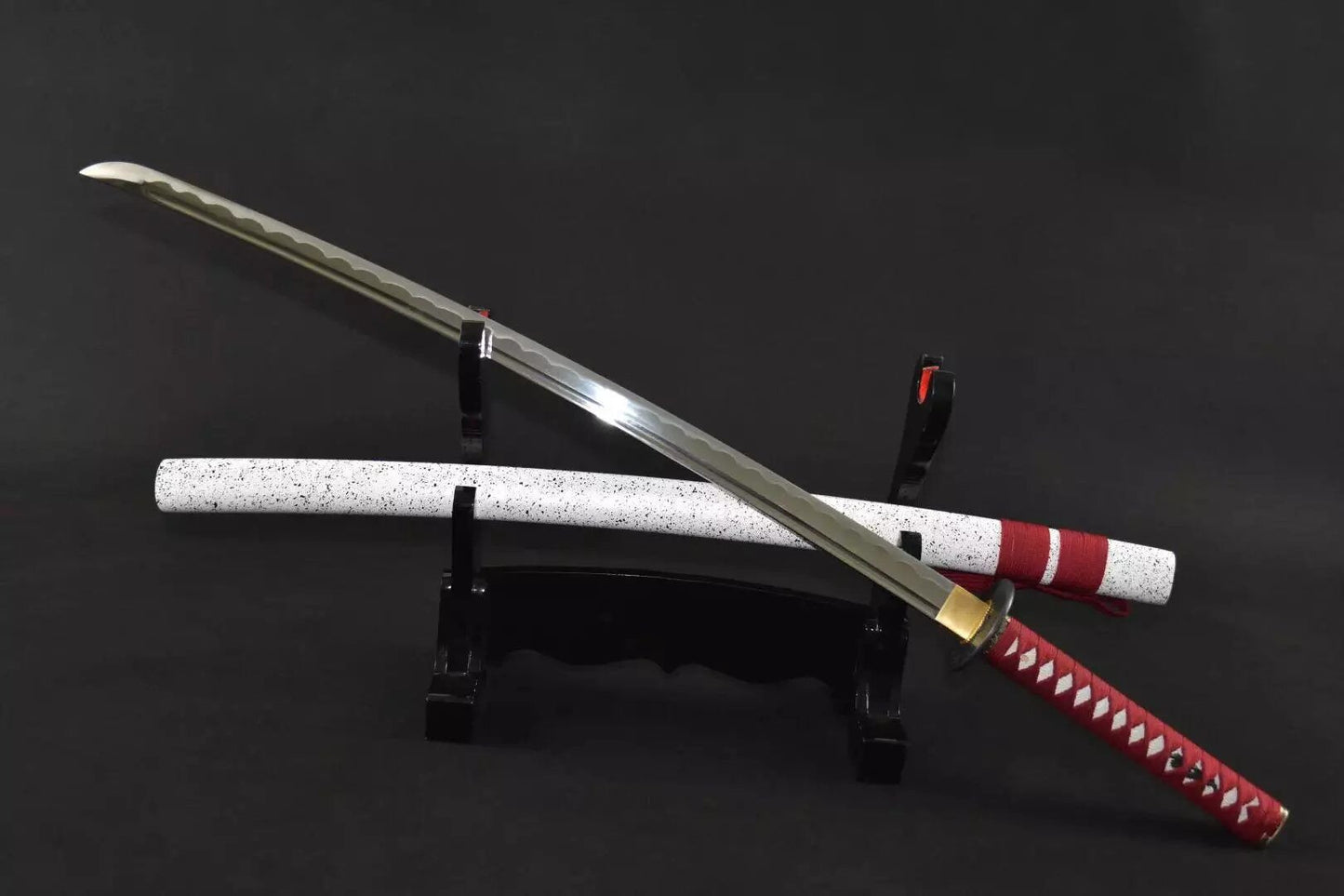 Japanese sword,katana(Medium carbon steel,White paint scabbard,Alloy fitted)Full tang - Chinese sword shop