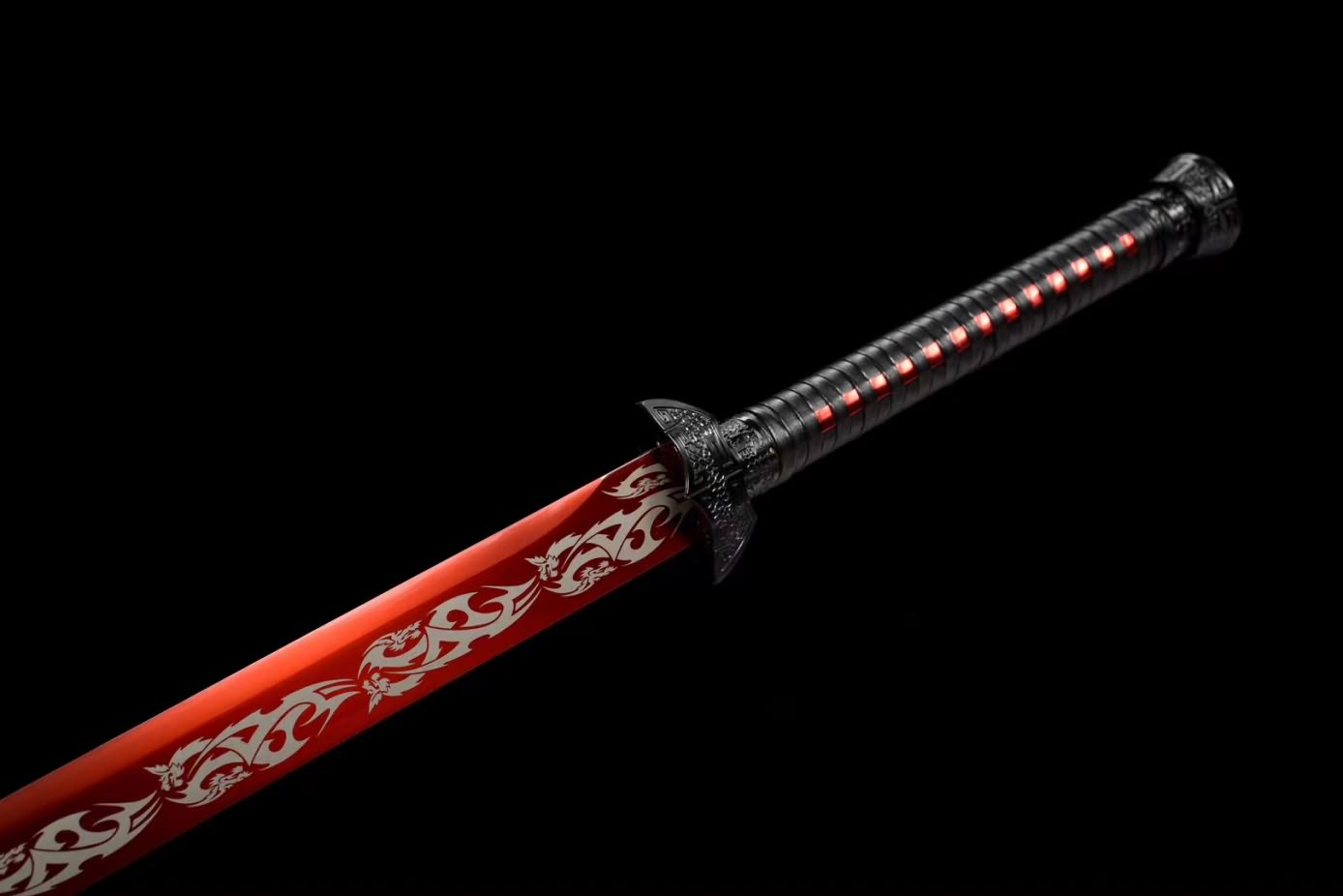 Black Gold Swords Real High Carbon Steel red Blades,Alloy Fittings,LOONGSWORD