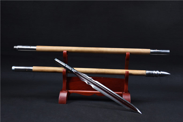 Spear,China Lance,Folding Steel Spearhead,Hardwood Rod - Chinese sword shop