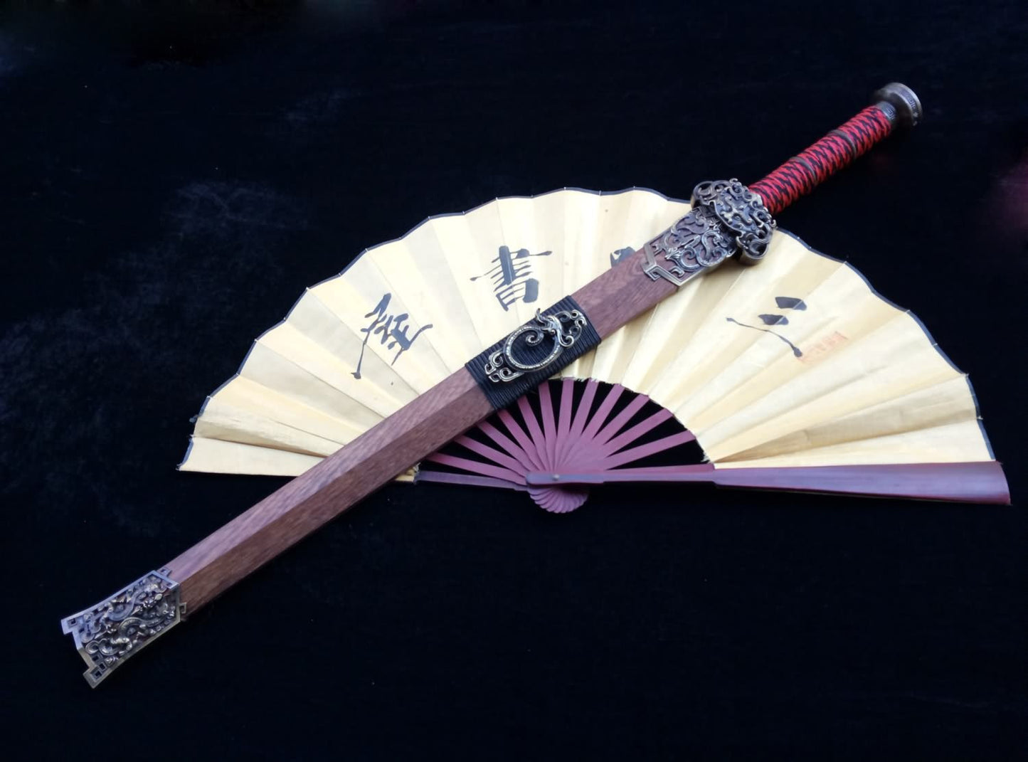 Talisman sword(High carbon steel blade,Rosewood,Alloy fitted)Length 30" - Chinese sword shop