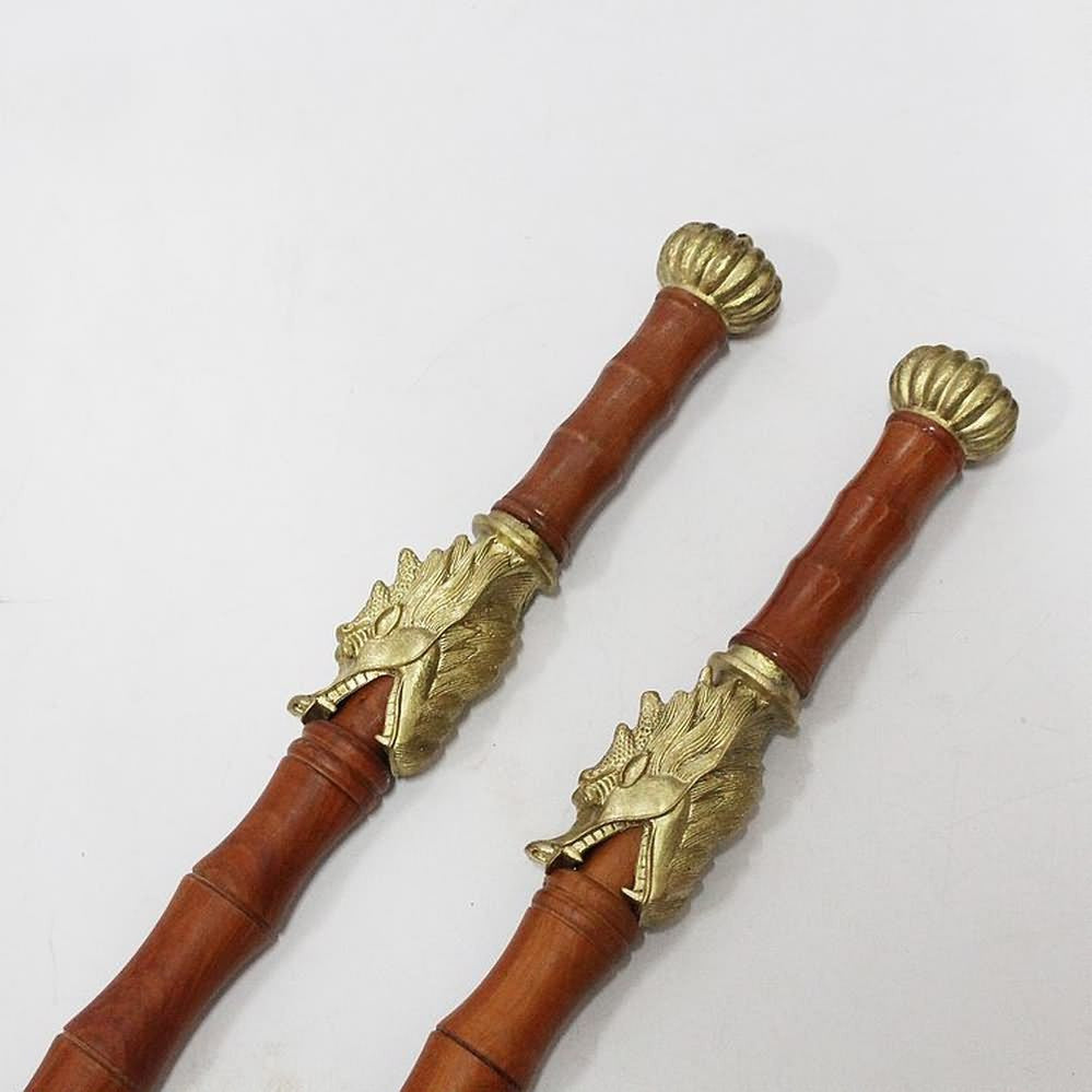 Double mace/Pear wood/Brass Gauntlet/Training equipment/China kung