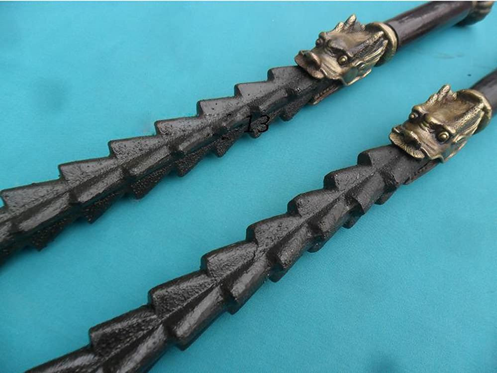 Sword breaker,Double whips(Cast iron material,Brass,Wood handle) - Chinese sword shop