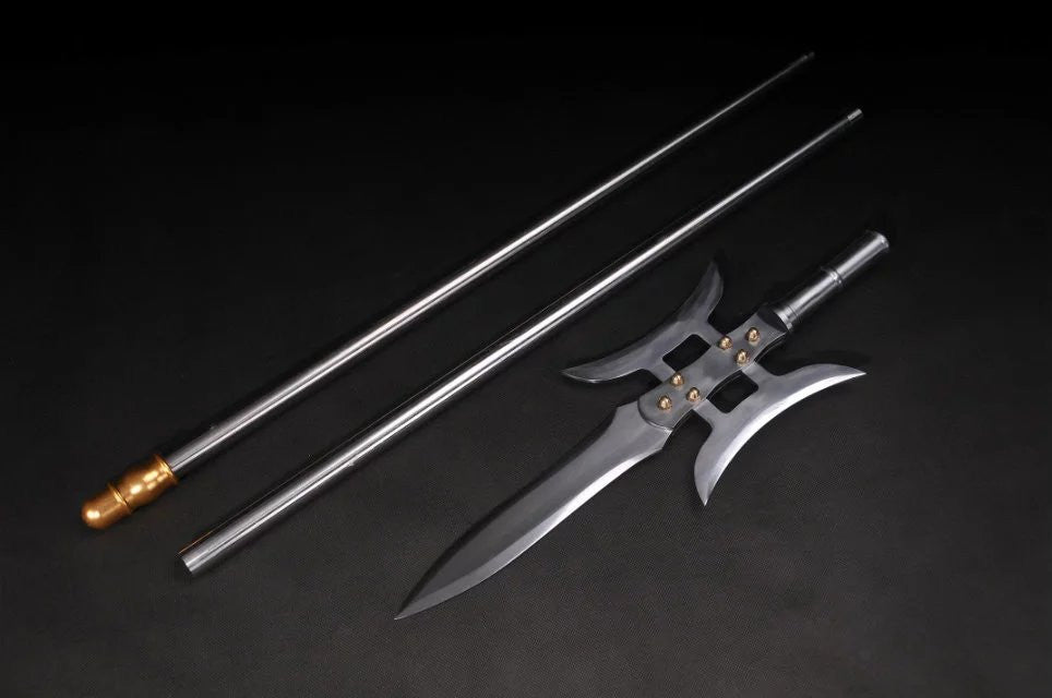 Lv Bu day painting Ji/China spear/High manganese steel Spearhead,Stainless steel rod,Length 81 inch - Chinese sword shop