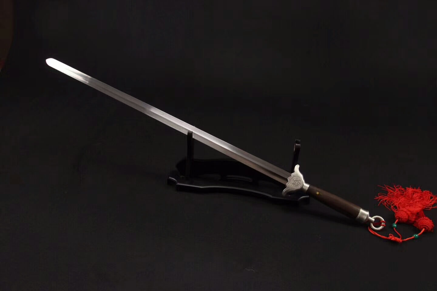 Training sword,Damascus steel blade,Rosewood scabbard,Steel fittings - Chinese sword shop