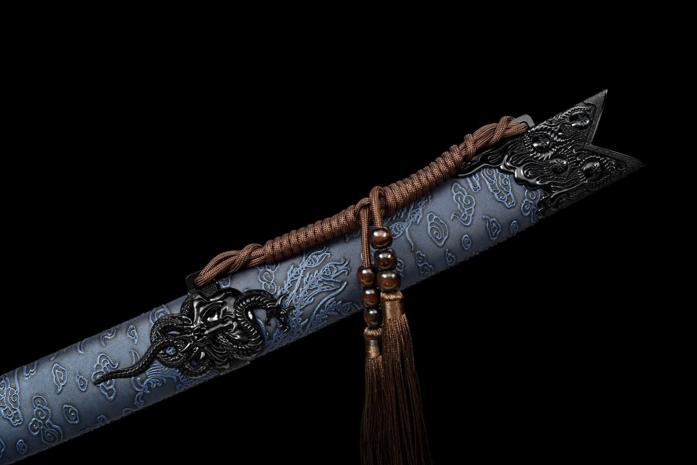Chineae Swords,Dragon dao,Machetes Sword Real,Hand Forged High Carbon Steel Blue Blade,Alloy Fittings,LOONGSWORD