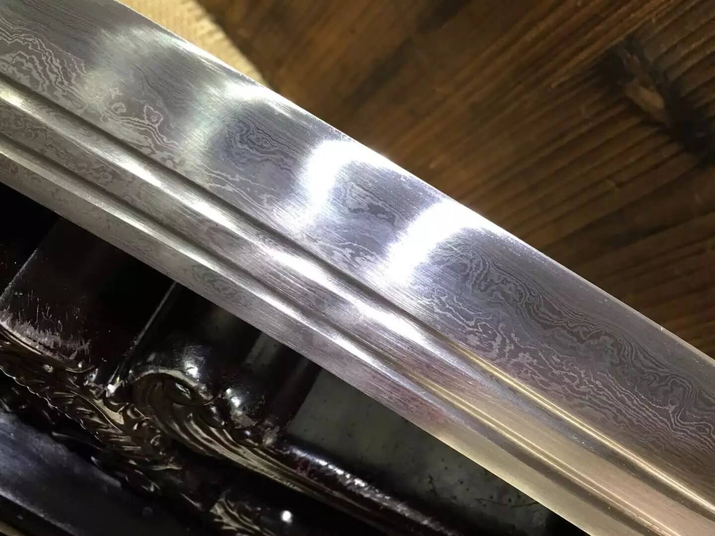 Persian sword,Damascus steel blade,Ebony scabbard,Length 20 inch - Chinese sword shop