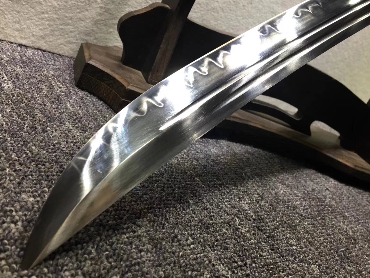 Persian knife,Sabre,High carbon steel burn blade,Ebony,Brass - Chinese sword shop