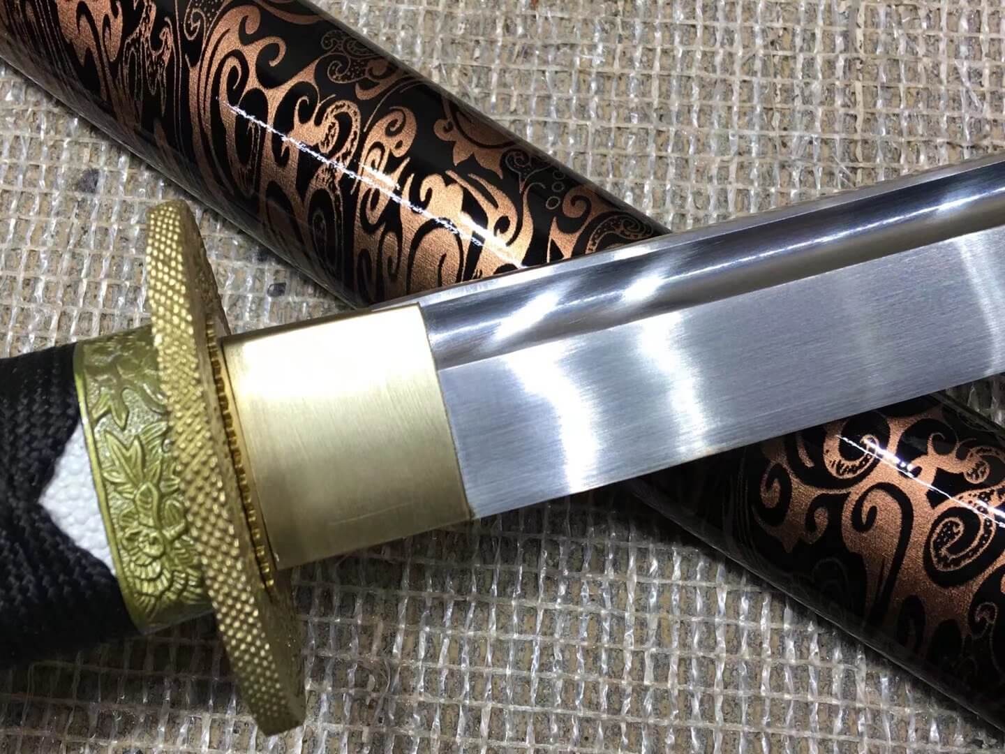 Samurai katana,High carbon steel bade,Brass fitteds,Length 39" - Chinese sword shop