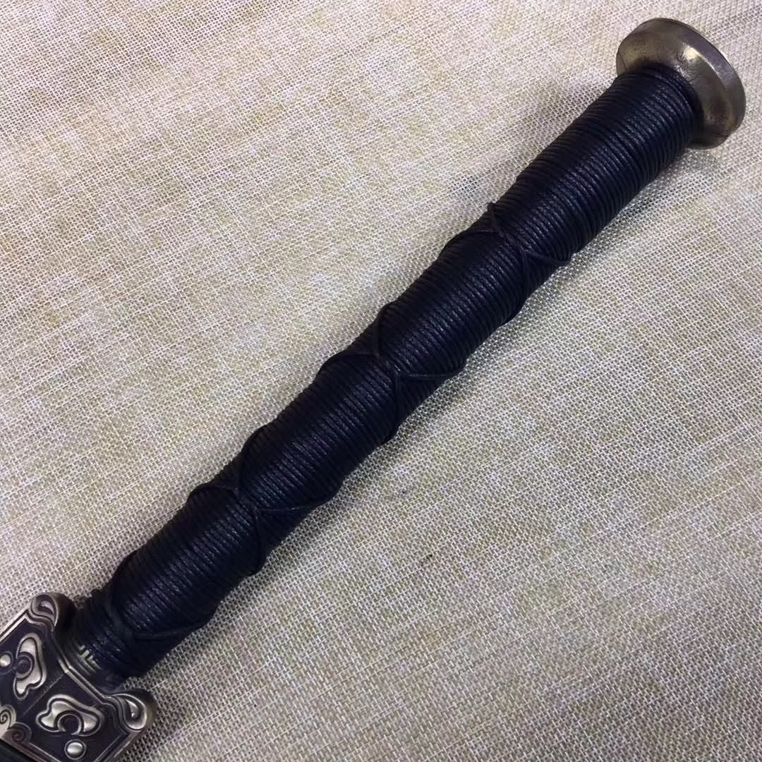 Han sword,Damascus Steel etch blade,Black wood,Brass - Chinese sword shop