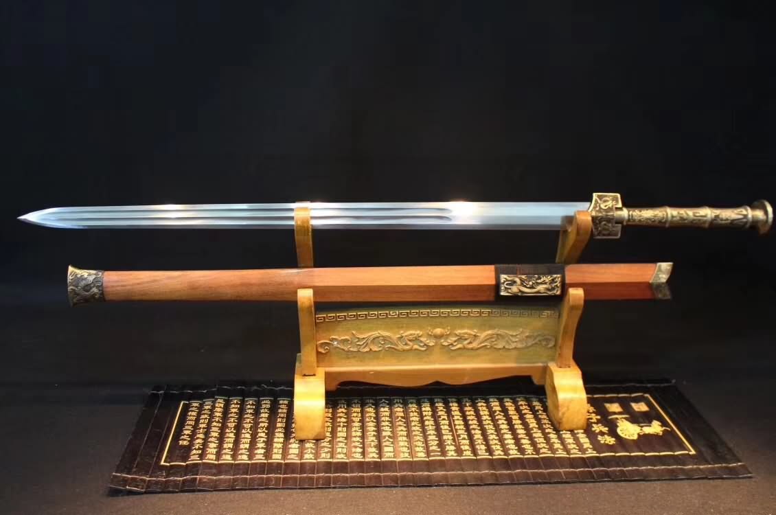 Four inages  han sword,High carbon steel blade,Rosewood,Brass handle - Chinese sword shop