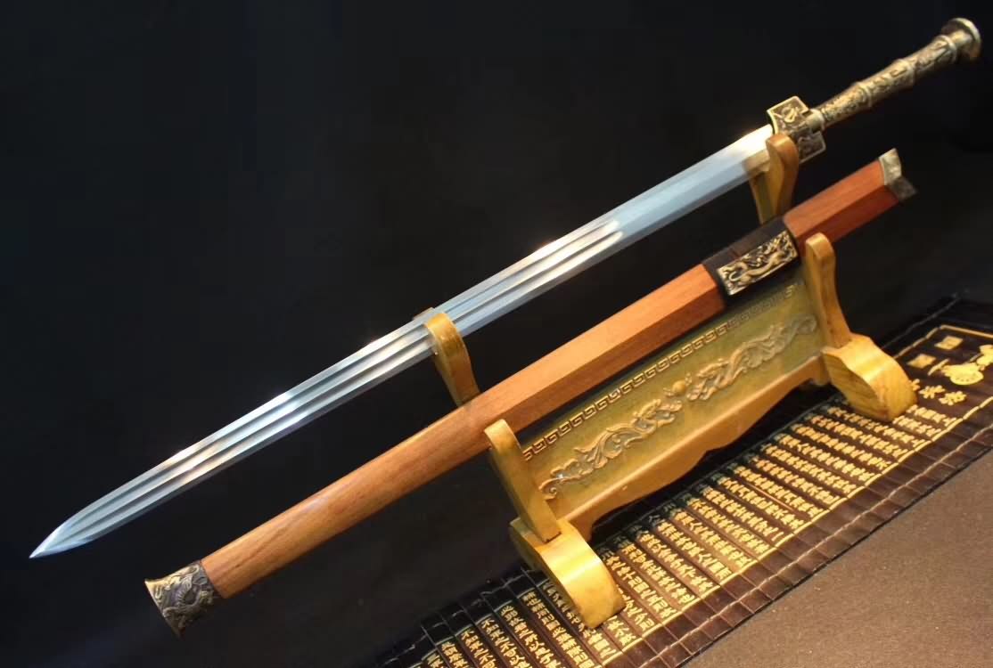 Four inages  han sword,High carbon steel blade,Rosewood,Brass handle - Chinese sword shop