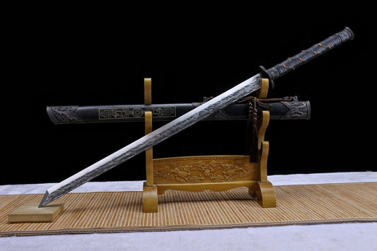 Black Gold Swords real,Forged High Carbon Steel Blade,Alloy Fittings,Battle Ready
