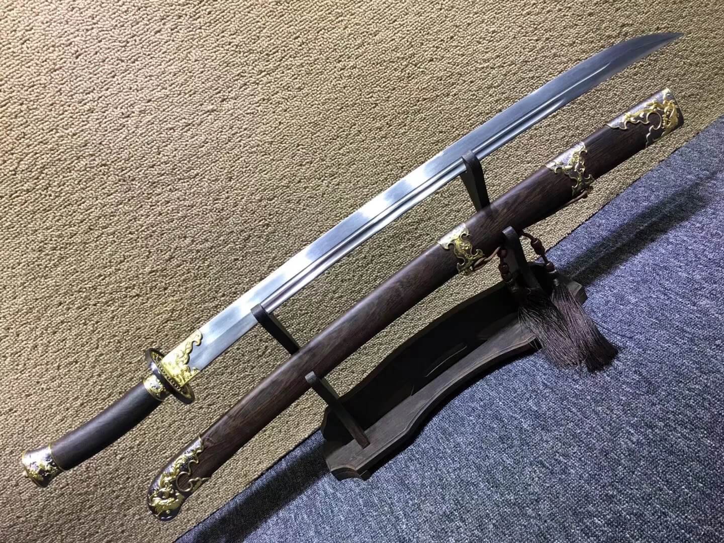Broadsword,Folding steel blade,Rosewood scabbard,Alloy fittings - Chinese sword shop
