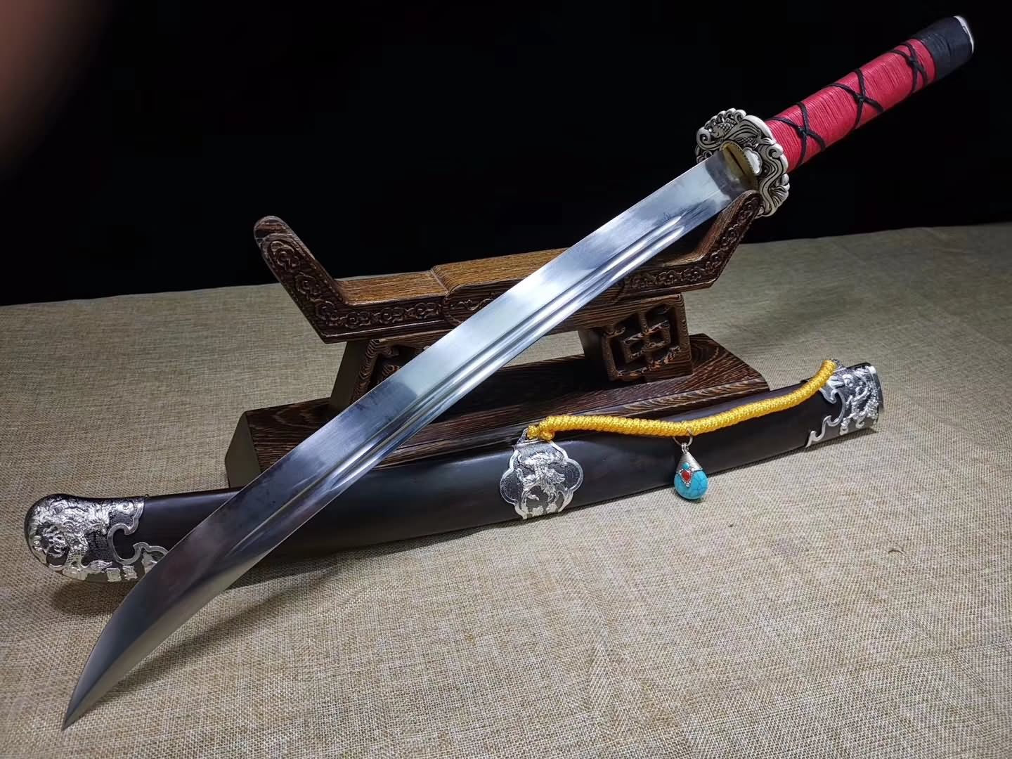 Broadsword,High carbon steel blade,Black wood scabbard - Chinese sword shop