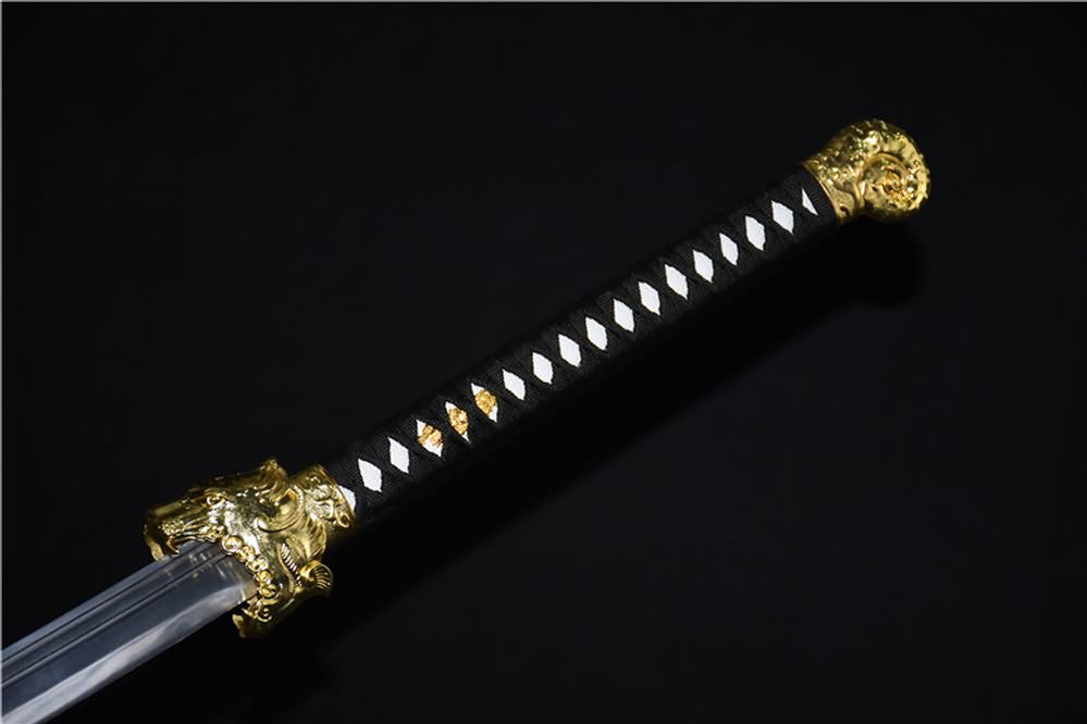 Tiger tigers sabre,Medium carbon steel,Lether scabbard - Chinese sword shop
