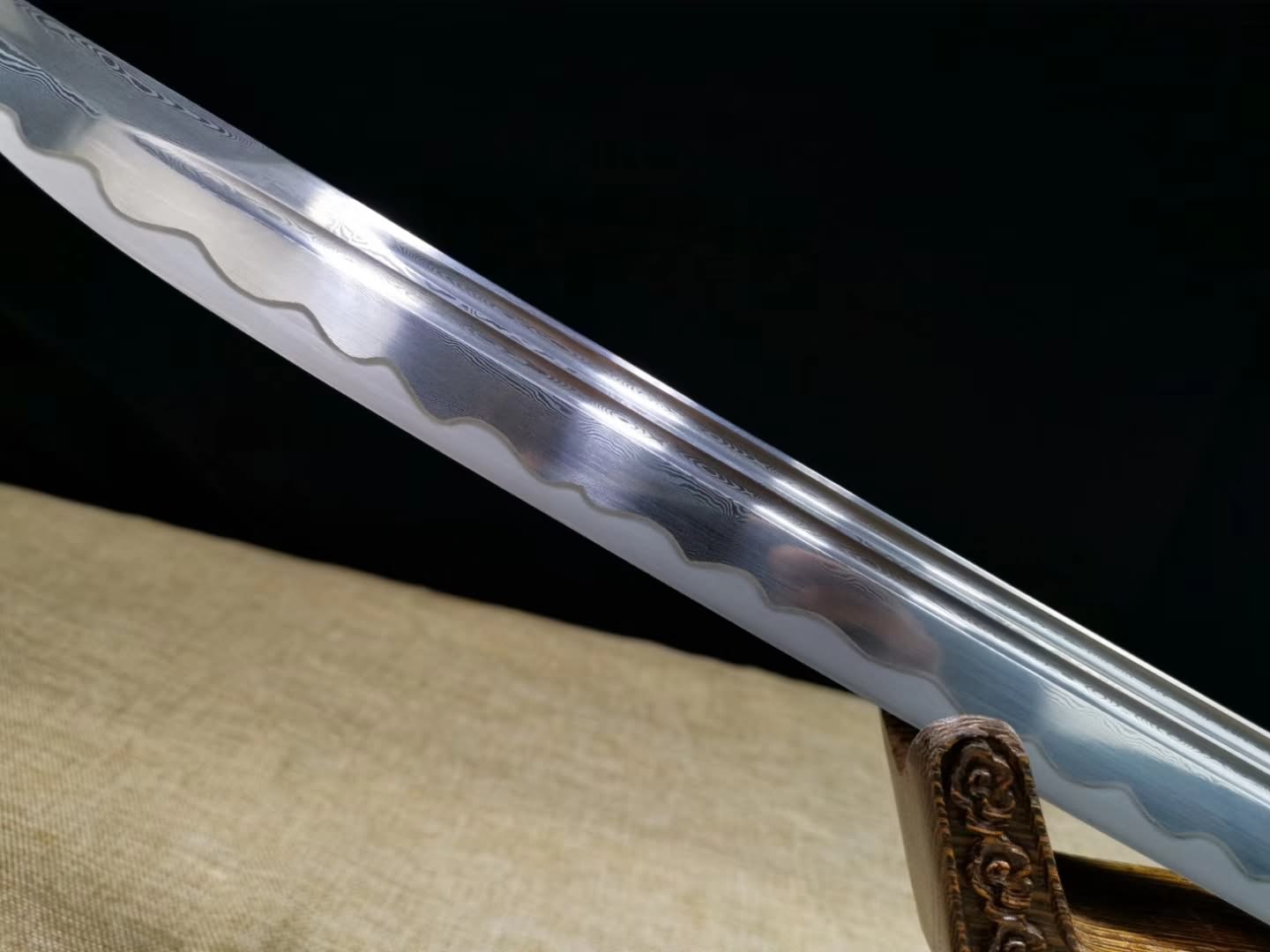 Brass scabbard,Qing dao,Handmade Damascus steel blade&handmade art - Chinese sword shop