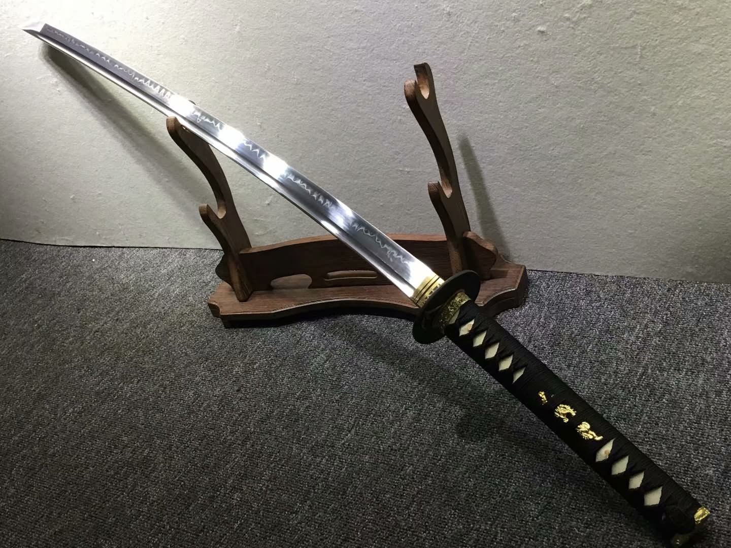 Samurai sword,Handmade,High carbon steel burn blade,Brass,Full tang,C - Chinese sword shop