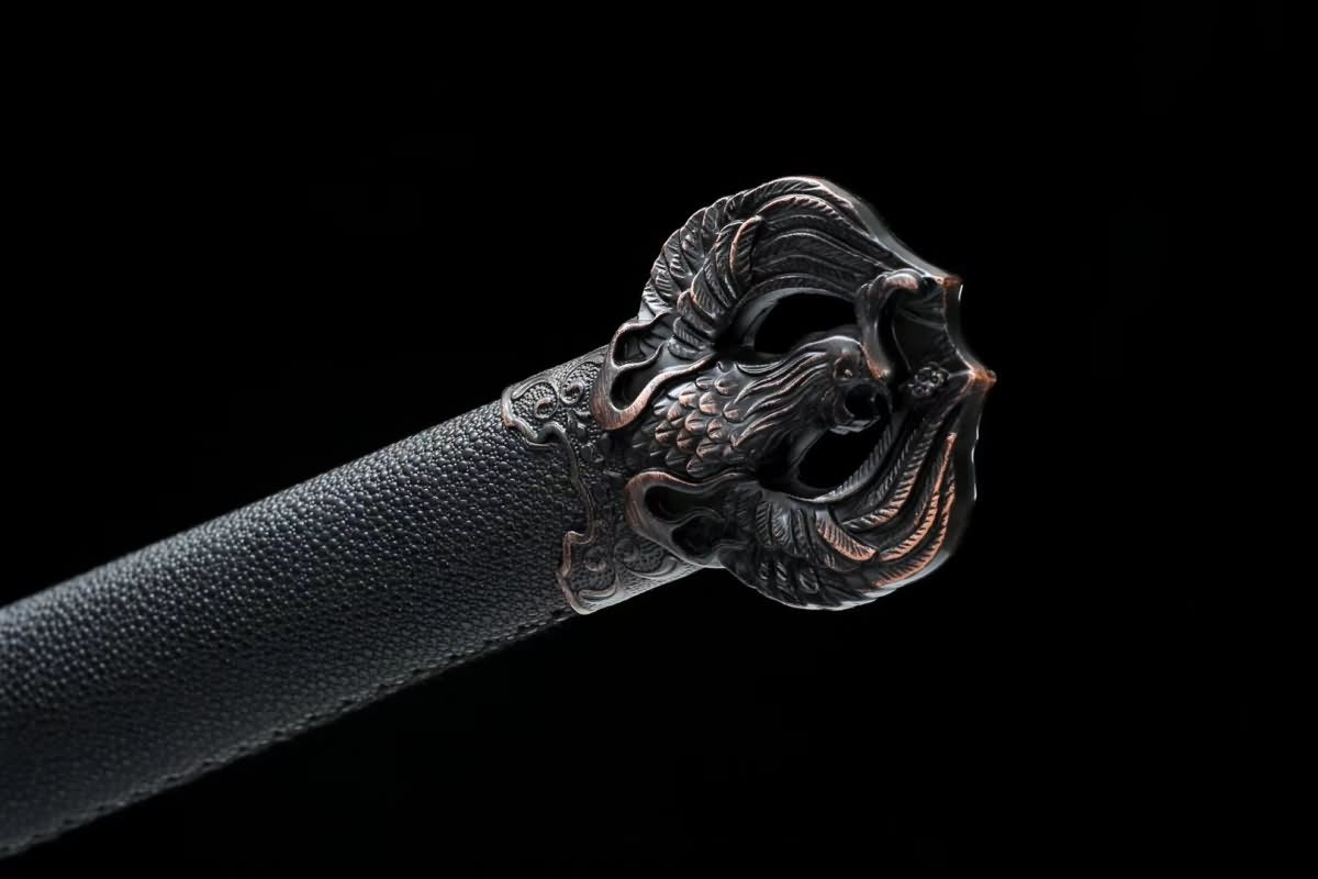 Han jian Sword Real(Forged High Carbon Steel Blades,Black Scabbard) Practical,Chinese Sword
