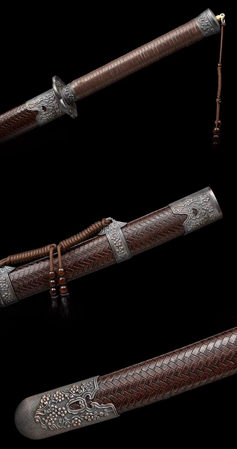 Qing Sword High Carbon Steel Blade,Brown PU Scabbard,Alloy Fittings,LOONGSWORD