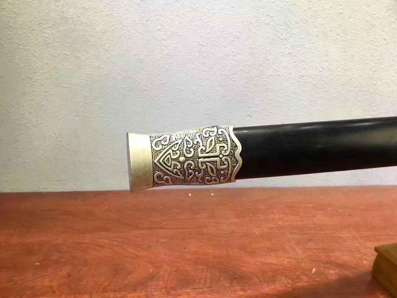 Zhaoyun sword(Damascus Steel blade,Black wood scabbard,Alloy)Length 36" - Chinese sword shop