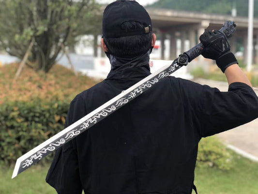 LOONGSWORD,Chinese sword,Loong Saber(Forged High Carbon Steel Blade,Alloy Fittings) Cut Tree