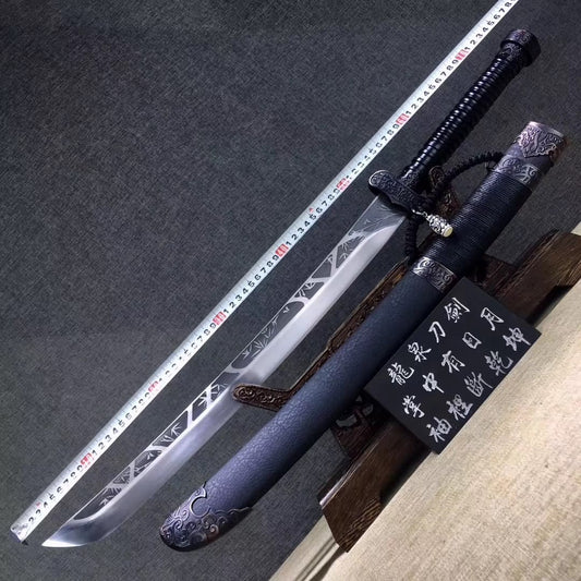 Side sword,High carbon steel blade,Leather scabbard - Chinese sword shop