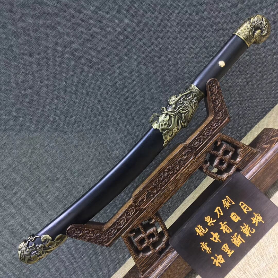Machete sword,High carbon steel,Black scabbard,Alloy fitting - Chinese sword shop