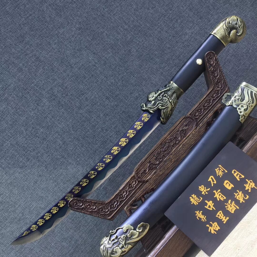 Machete sword,High carbon steel,Black scabbard,Alloy fitting - Chinese sword shop
