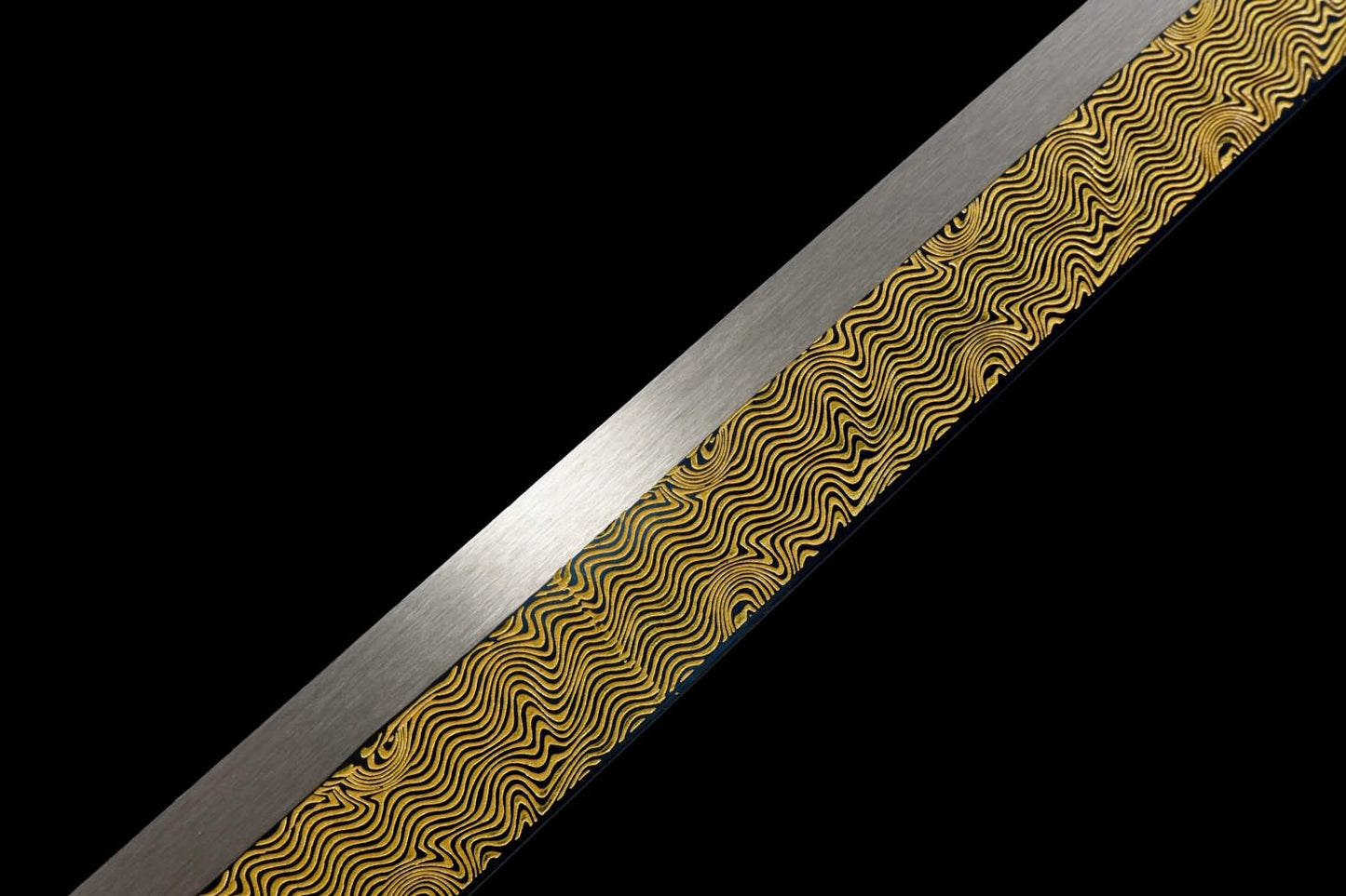 Golden Wolf Head Tang dao,Battle Ready,Hand Forged Blade,Alloy Fittings,LOONGSWORD
