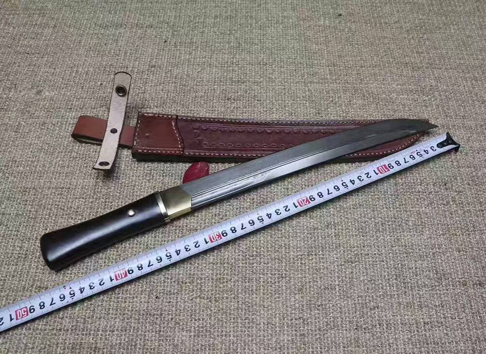 Dagger sword,Folding steel blade,Cowhide scabbard,Length 18 inch - Chinese sword shop