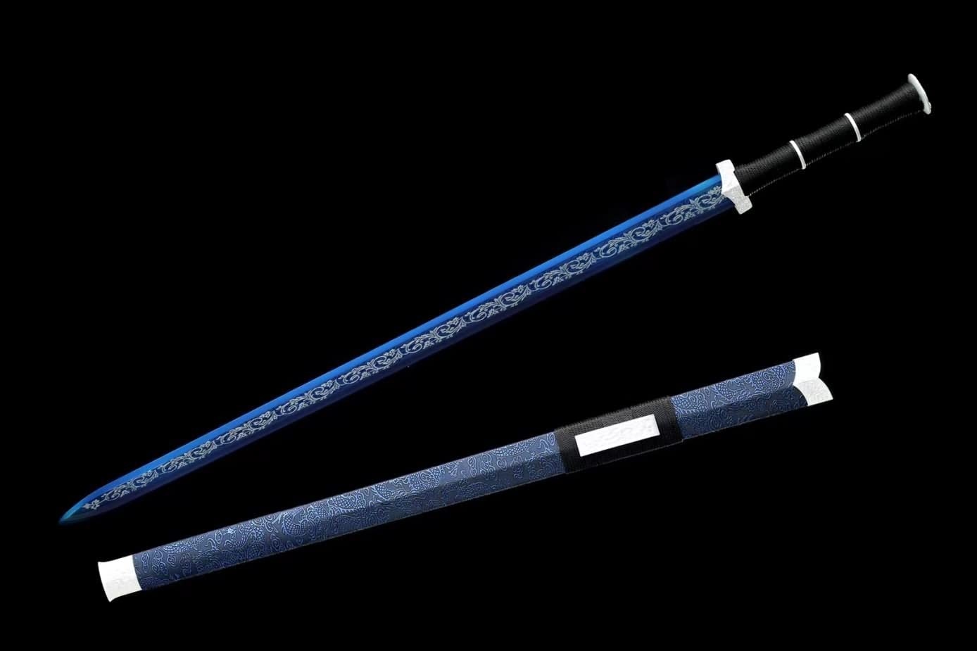 Han jian Swords trainings high Carbon Steel Blue Blade,Alloy Fittings,LOONGSWORD